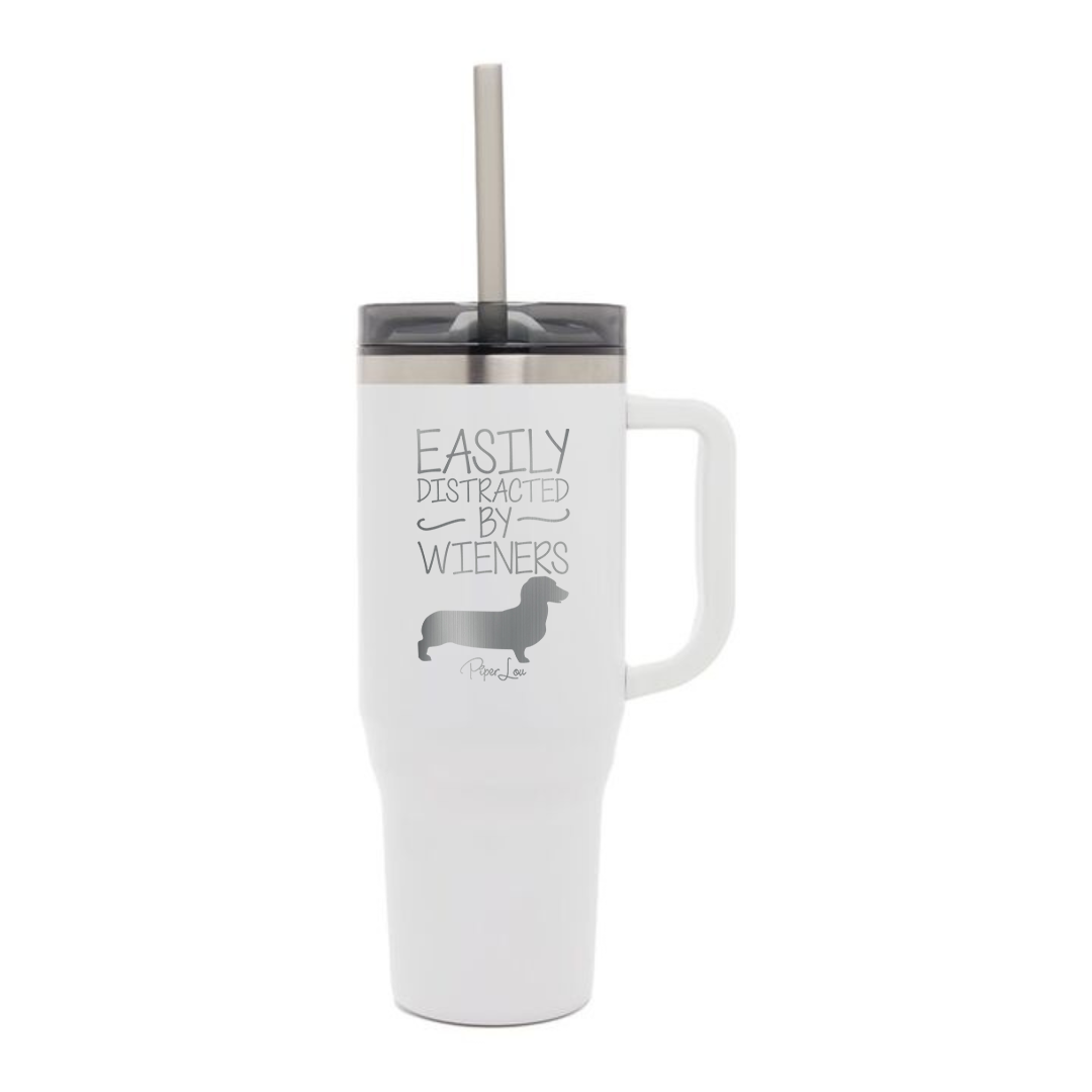 Easily Distracted By Wieners - 40oz Traveler Lite Tumbler + Straw