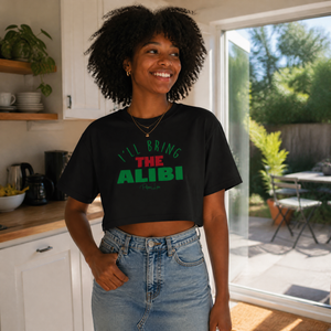 I'll Bring The Alibi Cropped Boxy Tee — lifestyle hero