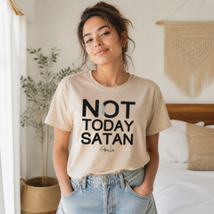 Not Today Satan Classic Tee — lifestyle hero