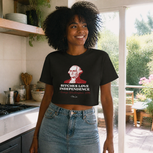 Bitches Love Independence (George Washington) Cropped Boxy Tee — lifestyle hero