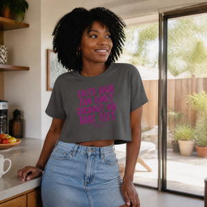 Salty Hair Tan Lines Cropped Boxy Tee — lifestyle hero
