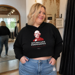 Bitches Love Independence (Thomas Jefferson) Cropped Hoodie — lifestyle hero