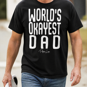 World's Okayest Dad Classic Tee — lifestyle hero