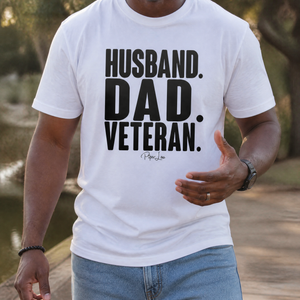 Husband Dad Veteran Premium Tee — lifestyle hero