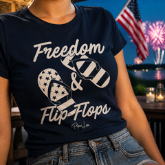 Freedom And Flip Flops Classic Tee — lifestyle hero