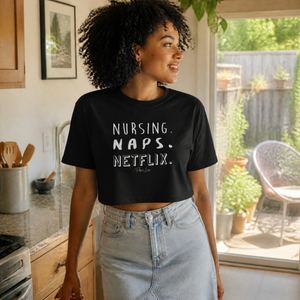 Nursing Naps Netflix Cropped Boxy Tee — lifestyle hero
