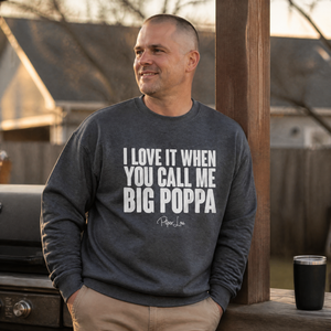 Call Me Big Poppa Graphic Crewneck Sweatshirt — lifestyle hero