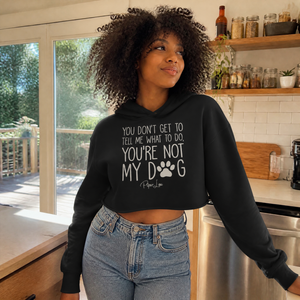 You're Not My Dog Cropped Hoodie — lifestyle hero