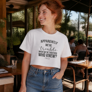 Trouble When We're Together Cropped Boxy Tee — lifestyle hero