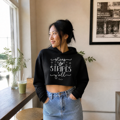 Stars And Stripes Y'all Cropped Hoodie — lifestyle hero