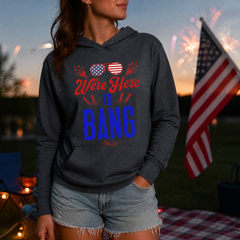 We're Here To Bang Hooded Long Sleeve Tee — lifestyle hero