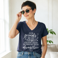 Good Friends Are Like Stars Women's Graphic V-Neck — lifestyle hero