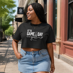 It's Gameday Y'all Baseball Cropped Boxy Tee — lifestyle hero