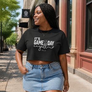 It's Gameday Y'all Baseball Cropped Boxy Tee — lifestyle hero