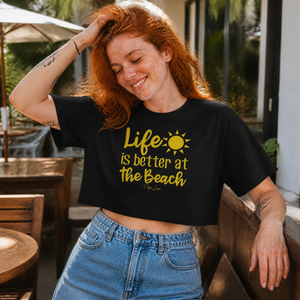 Life Is Better At The Beach Cropped Boxy Tee — lifestyle hero