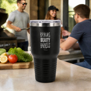 Brains Beauty Barbells 30oz Engraved Tundra Tumbler — lifestyle