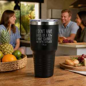 I Don't Have Ducks Or A Row I Have Squirrels 30oz Engraved Tundra Tumbler — lifestyle