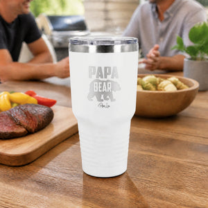 Papa Bear 30oz Engraved Tundra Tumbler — lifestyle