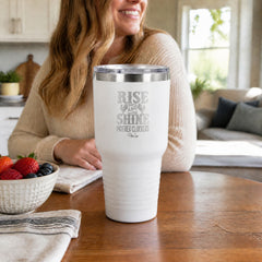 Rise and Shine Mother Cluckers 30oz Engraved Tundra Tumbler — lifestyle