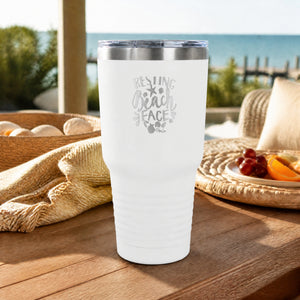 Resting Beach Face 30oz Engraved Tundra Tumbler — lifestyle