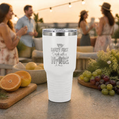 Safety First Drink With A Nurse 30oz Engraved Tundra Tumbler — lifestyle