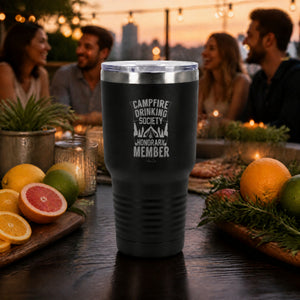 Campfire Drinking Society 30oz Engraved Tundra Tumbler — lifestyle