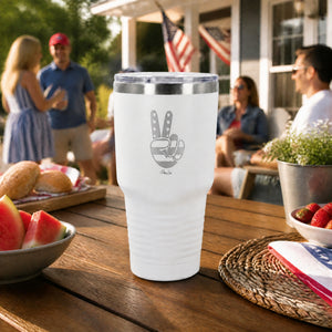 Peace Hand USA 30oz Engraved Tundra Tumbler — lifestyle