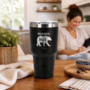 Mama Bear Cursive 30oz Engraved Tundra Tumbler — lifestyle