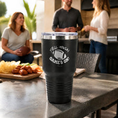 Y'all Hush The Game Is On 30oz Engraved Tundra Tumbler — lifestyle