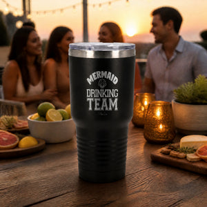 Mermaid Drinking Team 30oz Engraved Tundra Tumbler — lifestyle