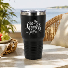 Beach Please 30oz Engraved Tundra Tumbler — lifestyle