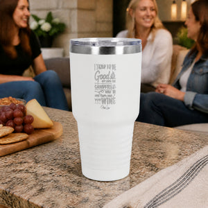 I Tried To Be Good But Then The Campfire... 30oz Engraved Tundra Tumbler — lifestyle
