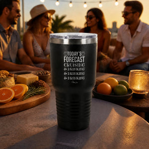 Todays Forecast Cruising And Drinking 30oz Engraved Tundra Tumbler — lifestyle