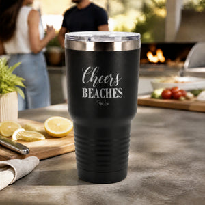 Cheers Beaches 30oz Engraved Tundra Tumbler — lifestyle