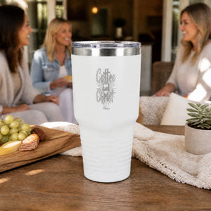 Coffee And Christ 30oz Engraved Tundra Tumbler — lifestyle