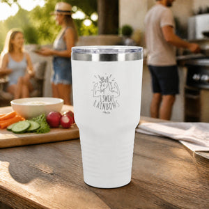 I Sweat Rainbows 30oz Engraved Tundra Tumbler — lifestyle