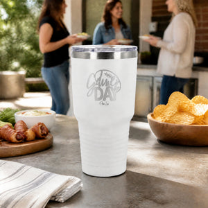 Game Day Football 30oz Engraved Tundra Tumbler — lifestyle