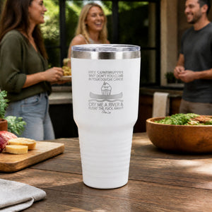 Hey Cuntmuffin 30oz Engraved Tundra Tumbler — lifestyle