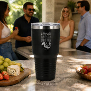 A Mermaid Doesn't Lose Sleep 30oz Engraved Tundra Tumbler — lifestyle