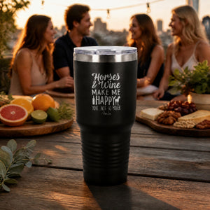 Horses And Wine 30oz Engraved Tundra Tumbler — lifestyle