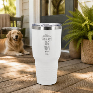 Stay At Home Dog Mom 30oz Engraved Tundra Tumbler — lifestyle