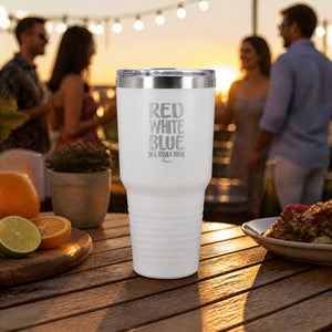 Red White Blue And Tequila Too 30oz Engraved Tundra Tumbler — lifestyle