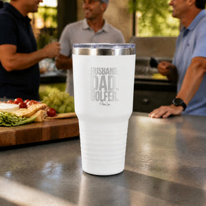 Husband Dad Golfer 30oz Engraved Tundra Tumbler — lifestyle