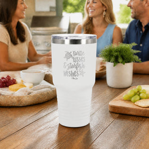 Turtle Kisses And Starfish Wishes 30oz Engraved Tundra Tumbler — lifestyle