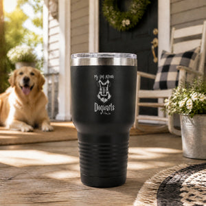 My Dog Attends Dogwarts 30oz Engraved Tundra Tumbler — lifestyle