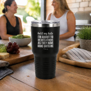 Hold My Halo 30oz Engraved Tundra Tumbler — lifestyle
