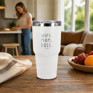 Wife Mom Boss 30oz Engraved Tundra Tumbler — lifestyle