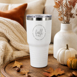 Fall Pumpkin Patch Flannels 30oz Engraved Tundra Tumbler — lifestyle