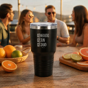 Checklist Margarita 30oz Engraved Tundra Tumbler — lifestyle