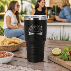 Where My Pitches At Softball 30oz Engraved Tundra Tumbler — lifestyle